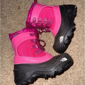 The North Face Pink and Black Winter Boots